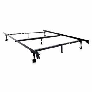 MALOUF Structures Heavy Duty Adjustable Metal Center Support and Rug Rollers bed frame, Queen, Full XL, Full, Twin XL