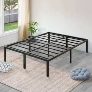 Sleeplace 18 Inch High Profile Heavy Duty Steel Slat Bed Frame for obese person