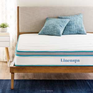Linenspa 8 Inch Memory Foam and Innerspring Hybrid Mattress For side sleepers with shoulder pain
